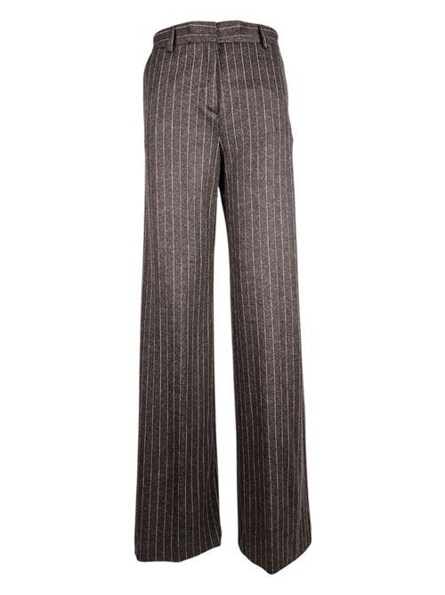 pantalone donna largo gessato marrone e rosa Good match | AP02-09G20